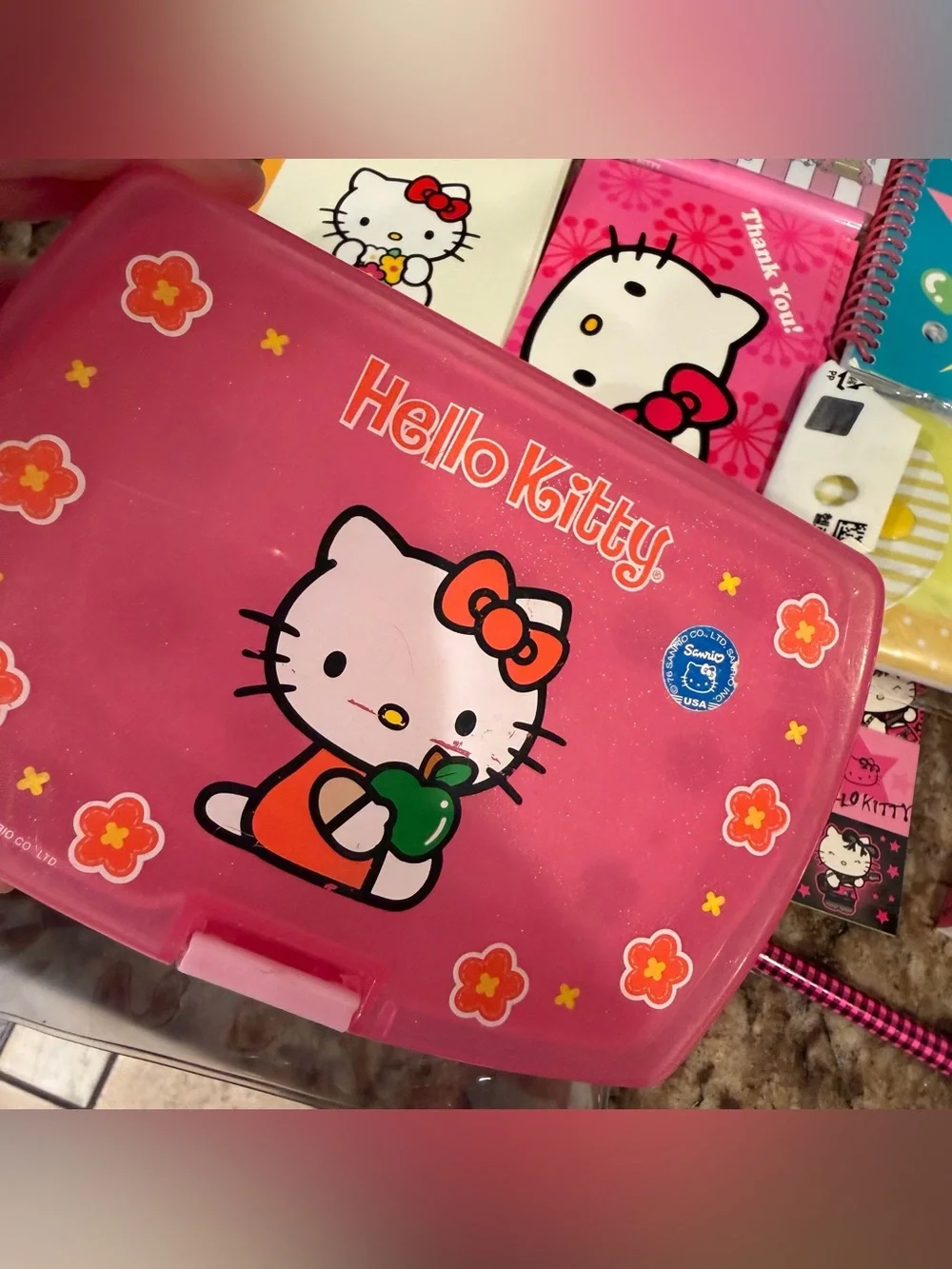 Large Sanrio Hello Kitty School College Supplies Notebook Cards Kawaii Sticker